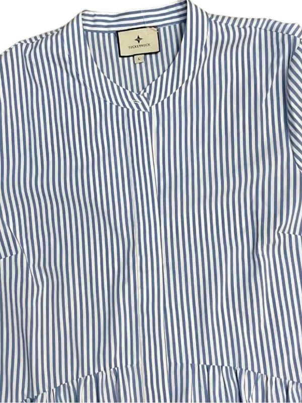 Tuckernuck Royal Dress 3/4 Sleeves Tiered Button Down Shirt Dress Size Medium - Image 9