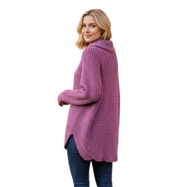 Free People Purple Soft Knit Oversized Pullover Sweater, S - Image 2