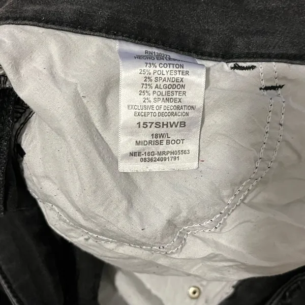 Black Denim Work Pants Size 18 - Image 7