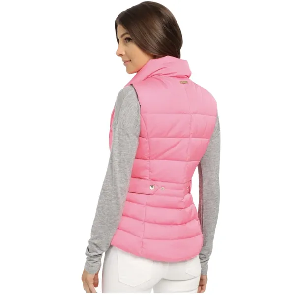 LILLY PULITZER Isabella Puffer Down Vest in Coral Size Small - Image 8