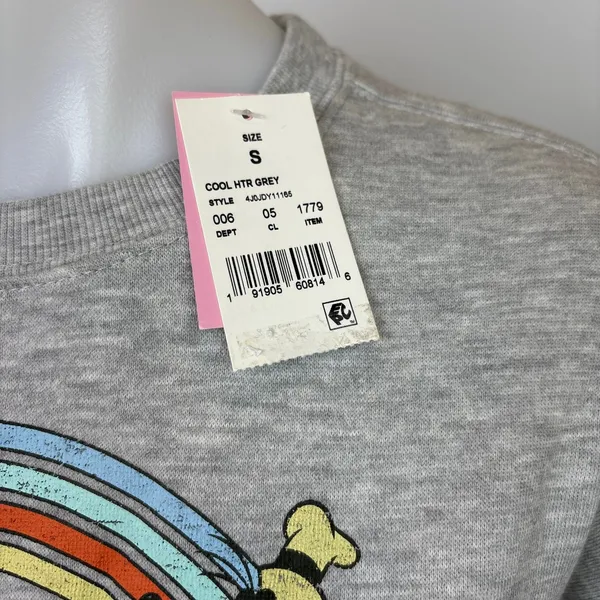 NEW Disney Mickey Mouse Goofy Minnie Grey Long Sleeve Sweatshirt Sweater Top S - Image 5