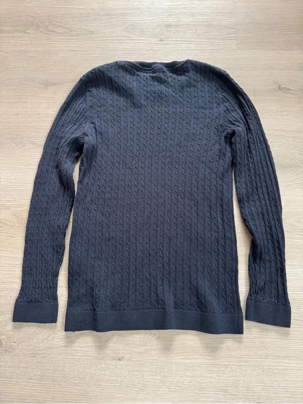 Tommy Hilfiger Navy Cable-knit Crewneck Sweater - Image 4