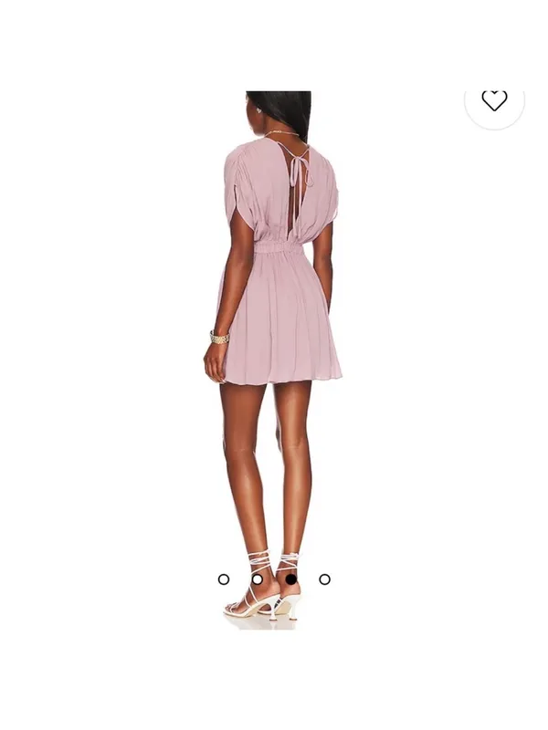 REVOLVE Anna Nata Blush Pink Plunge V-Neck Mini Dress - Image 2