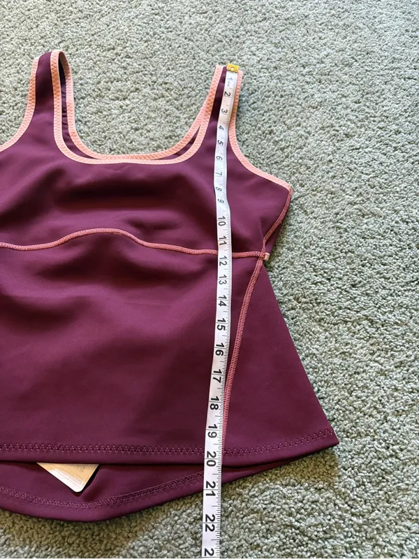 Fabletics Barrier Scuba Tank Top Womens Size XL NWT Maroon/Burgundy Athletic - Image 6
