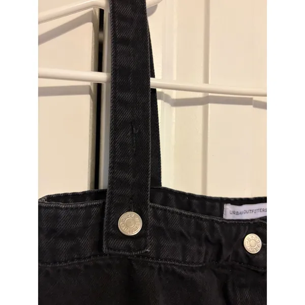 Urban Outfitters BDG Denim‎ Pinafore Dress Black Button Front XS Indie 90s Style - Image 2