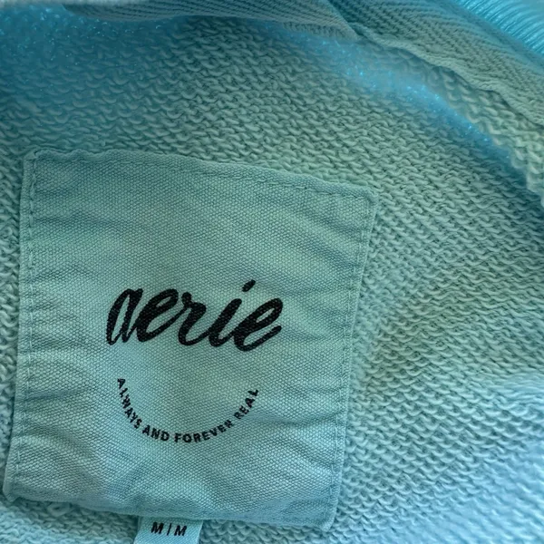 Aerie Go-To Sweatshirt Sz M Crewneck Blue Oversized Slouchy - Image 5