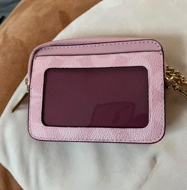 Coach Zip Card Case Signature Canvas powder pink - Image 2