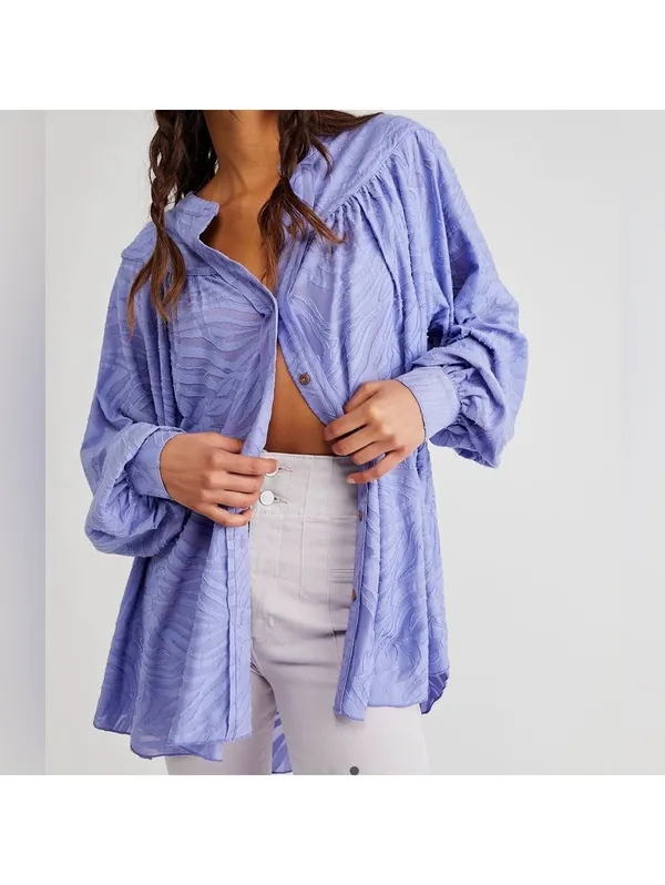 Free People Can’t Stop Dreaming Boho Whimsical Button Down Blouse size medium - Image 3