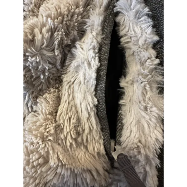 Cabela's Women's Sz:S Sherpa Lined Grey Hooded Parka Jacket Full Zip Horn Toggle - Image 14