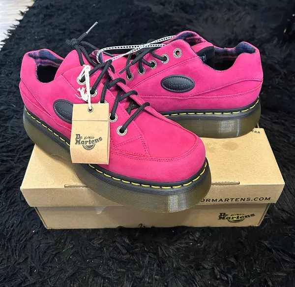 DR MARTENS Buzz EI pink leather platform lace up oxford’s shoes women’s 7 new - Image 7