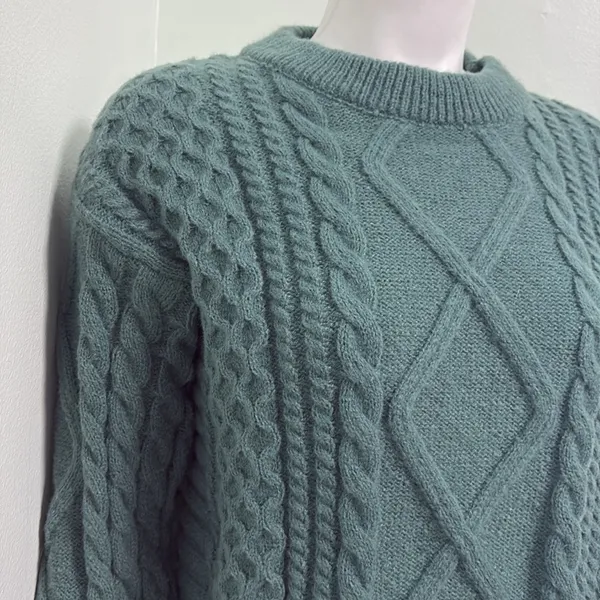 Aelfric Eden Womans Green Heavy Knit Sweater Soft Long Sleeve M Long Sleeve - Image 6