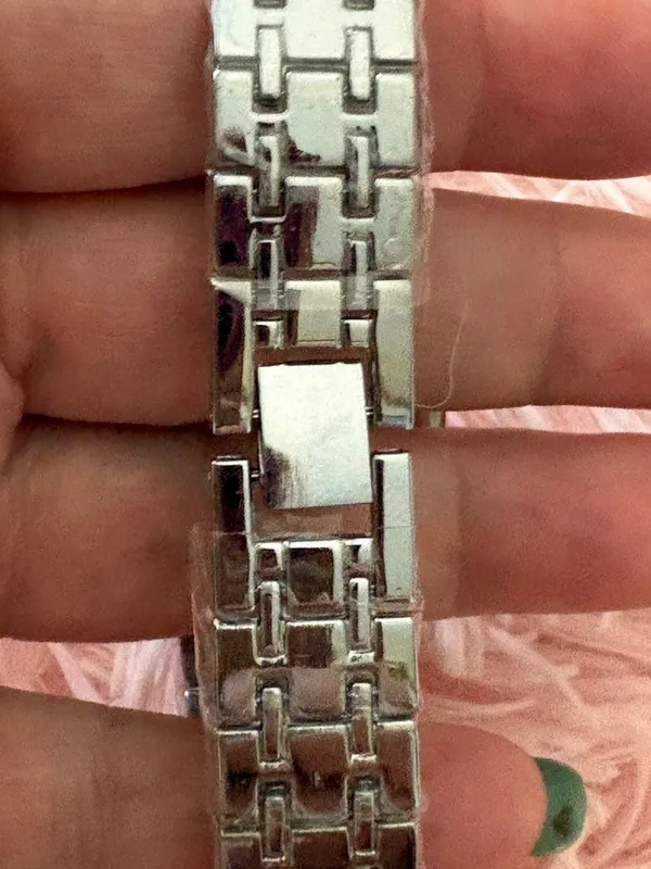Montres Carlo Rhinestone Bezel Chronograph-Style Watch Silver Tone - Image 6
