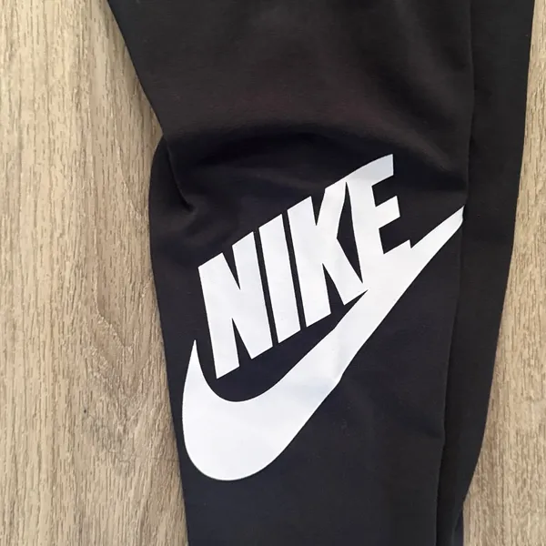 Nike Women's Black Leggings with White Logo Size 2X Casual Stretch Athletic - Image 5