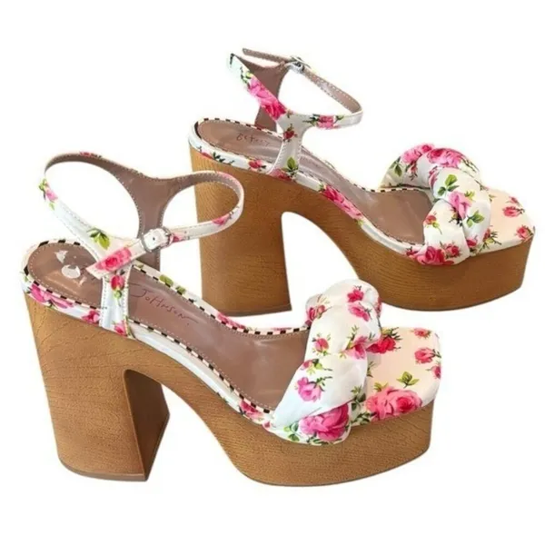 BETSEY JOHNSON Mandee Floral Platform Chunky Platform Block Heel Sandal Size 7.5 - Image 4