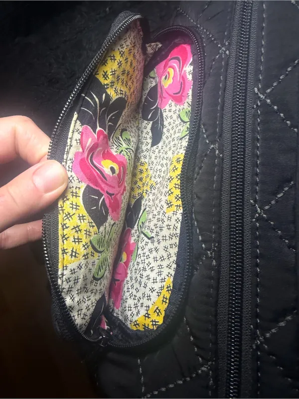 Vera Bradley Quilted Multipocket CrossBody Shoulder Bag Black - Image 3