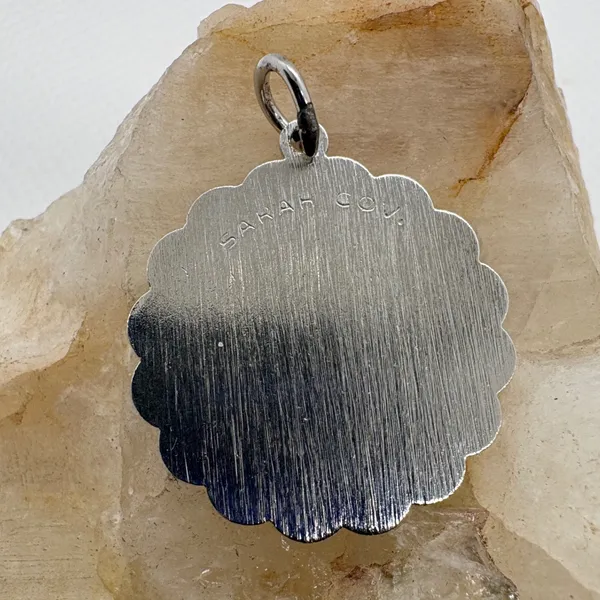 Vintage Sarah Coventry Sunday's Child Silver‎ Tone Scalloped Charm Pendant 229 - Image 2