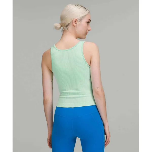 Lululemon Ebb to Street Cropped Tank Top Rib Map Wild Mint Ice Green Size 10 - Image 2