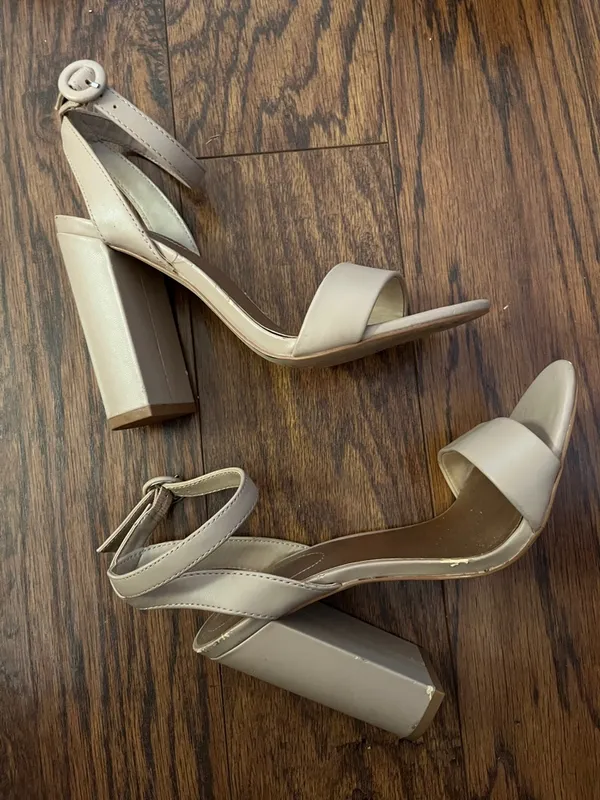 Mix No. 6 Nude Block Heel Ankle-Strap Sandals - Image 4
