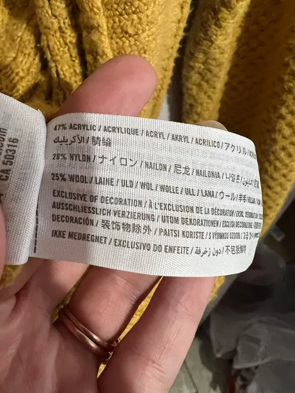 Abercrombie Womens Yellow Wool Blend Oversized Open Cardigan Size S - Image 7