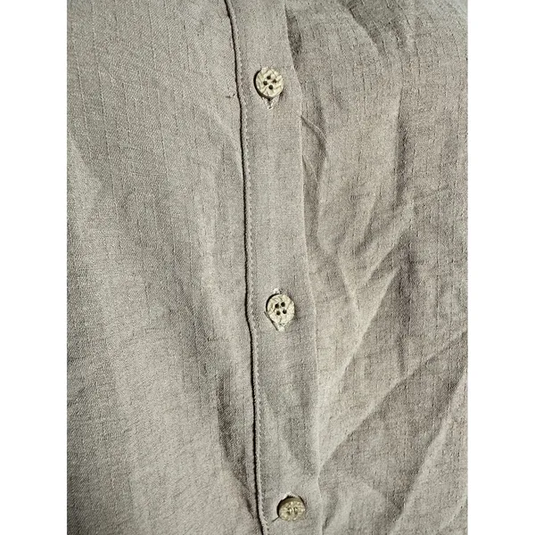 PATRIZIA LUCA Milano‎ Brown Textured Long Sleeve Button Up Shirt Blouse Top M - Image 3