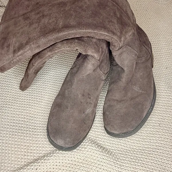 UGG Australia Women's "Seldon" Tall Chestnut Brown Suede Zipper Boots Sz 8.5 EUC - Image 4