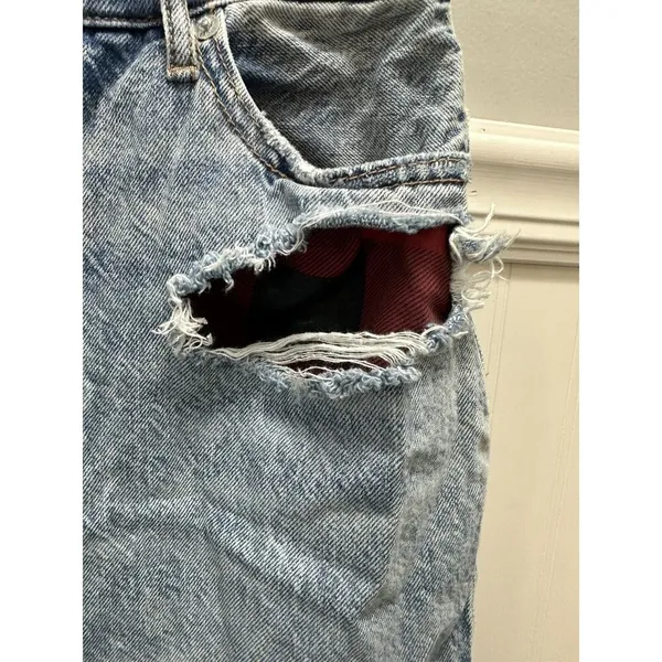 American Eagle Highest Rise 90s Boyfriend Jeans Womens Size 10~Distressed Plaid - Image 5