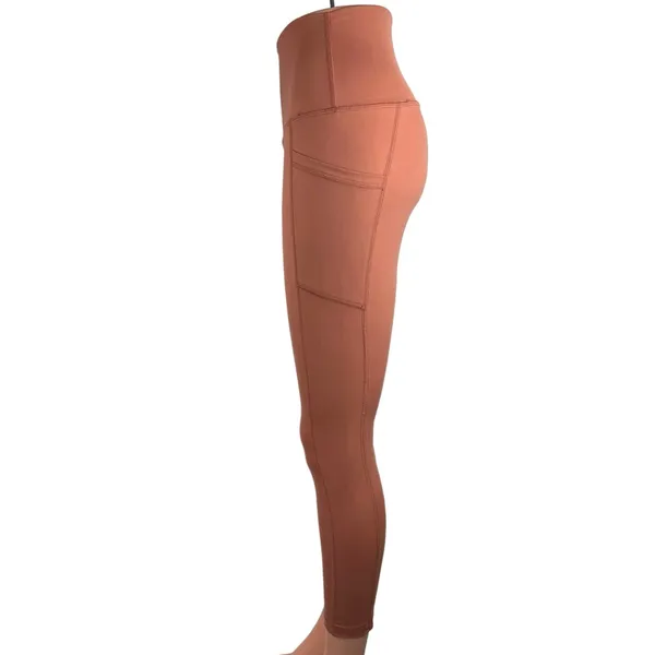 Yogalicious Orange High Rise Pull On Running Cropped Athletic Leggings Size M - Image 2