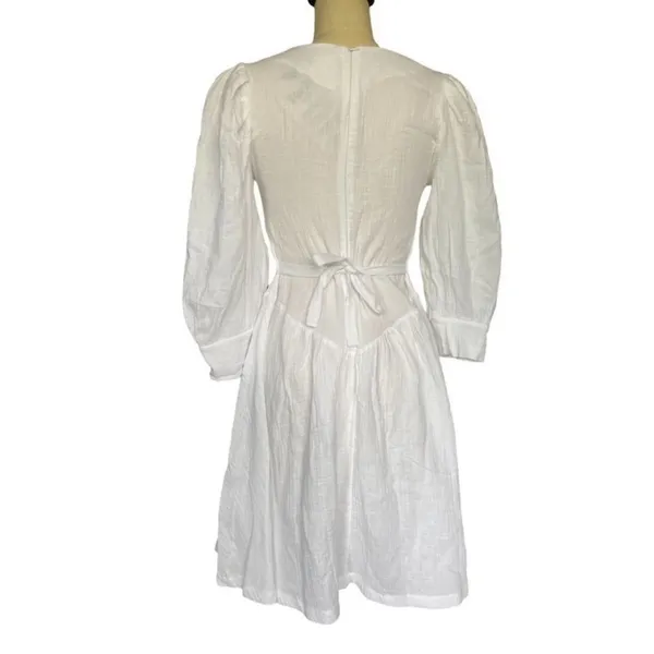 Tach‎ Anker Cotton Mini Dress White XS - Image 5