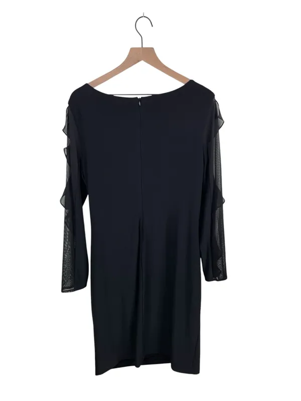 Lauren Ralph Lauren Georgette Ruffle Long-Sleeve Sheath Cocktail Dress Size 16 - Image 4