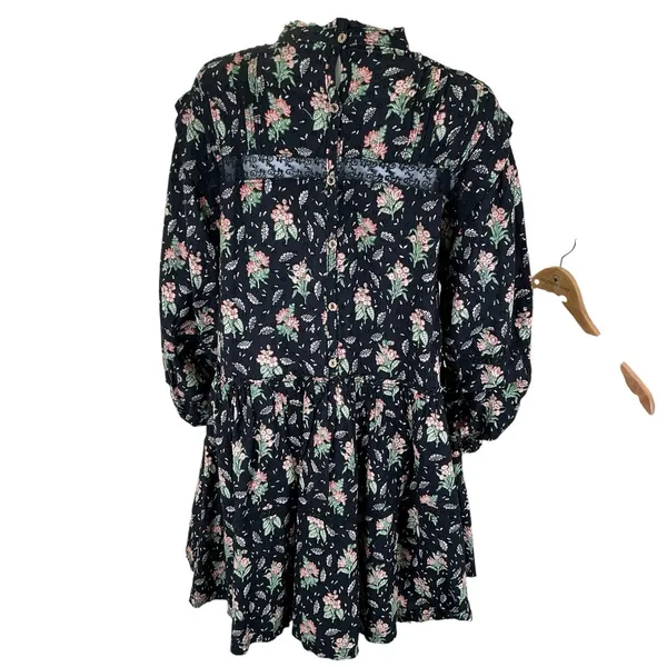 Pilcro Anthropologie NWT Large Long‎ Sleeve Mock Neck Swing Mini Dress Floral - Image 5