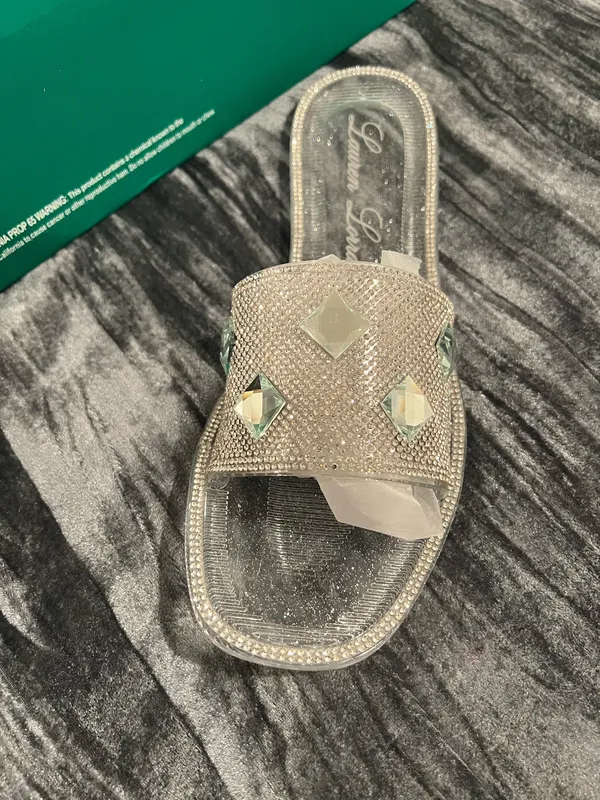 Elegant Silver Slide Sandals by Lauren Lorraine - Image 2