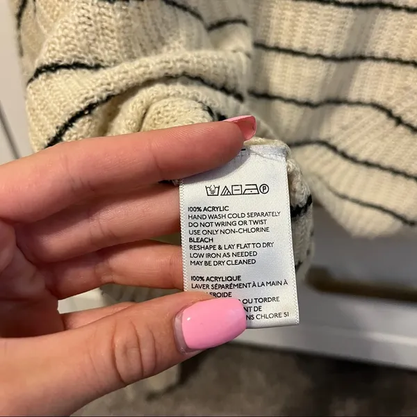 Urban Outfitters Cream & Black Stripe Sweater - Image 5