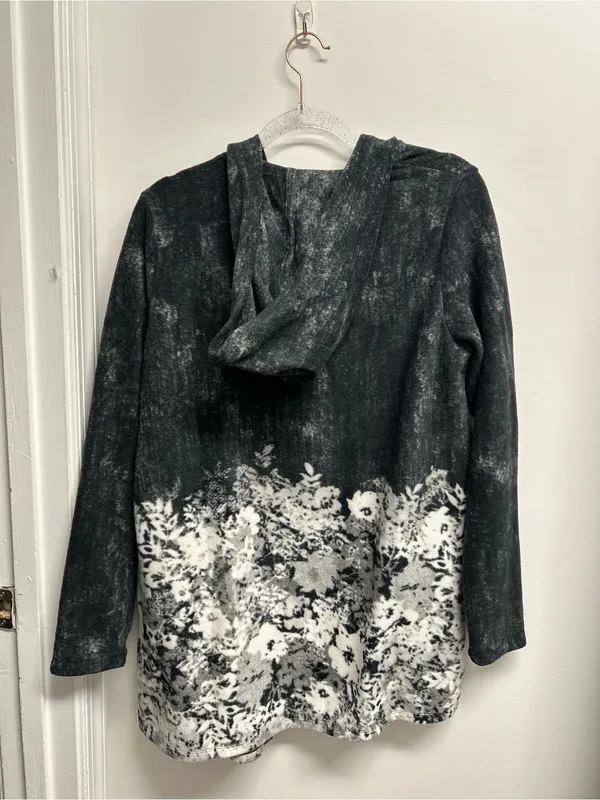 Cuddl Duds Floral Dip Dye Hooded Fleece Cardigan - Image 2