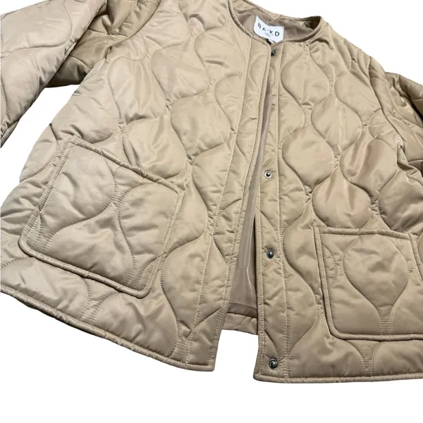 🤎 NA-KD Quilted Snap Front‎ Jacket Size 38 M 🤎 - Image 3
