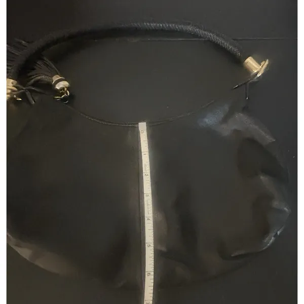 Vintage Great American Leatherworks Black Leather Shoulder Bag Purse Tassel - Image 12