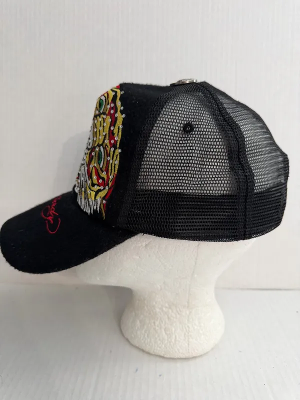Ed Hardy Embroidered & Rhinestone  Tiger Baseball Cap  - Image 5