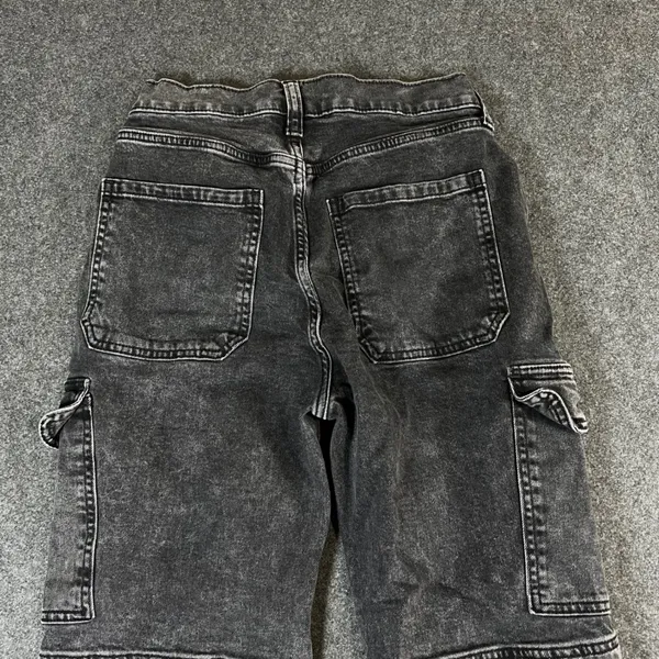 Gap Womens Cargo Jeans Washed Black High Rise Straight Leg Utility Pants 27 4S - Image 10