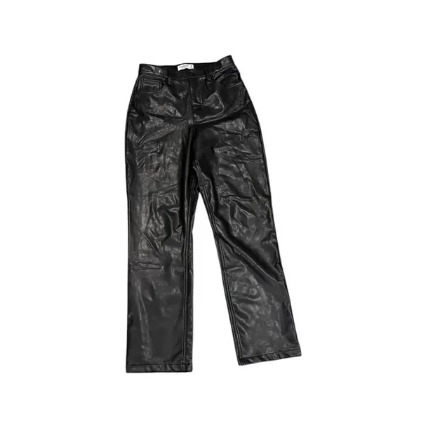 Abercrombie & Fitch The 90’s Straight Ultra High Rise Faux Leather Pants 28 6R - Image 2