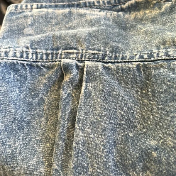 VTG 80’s Pam Sloane Acid Wash MIDI Pencil Skirt Sz 13/14 Back Split 100% Cotton - Image 5