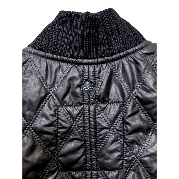 prAna Womens Black Quilted Sherpa Lined Full Zip Puffer Vest Ribbed Trim Small - Image 12