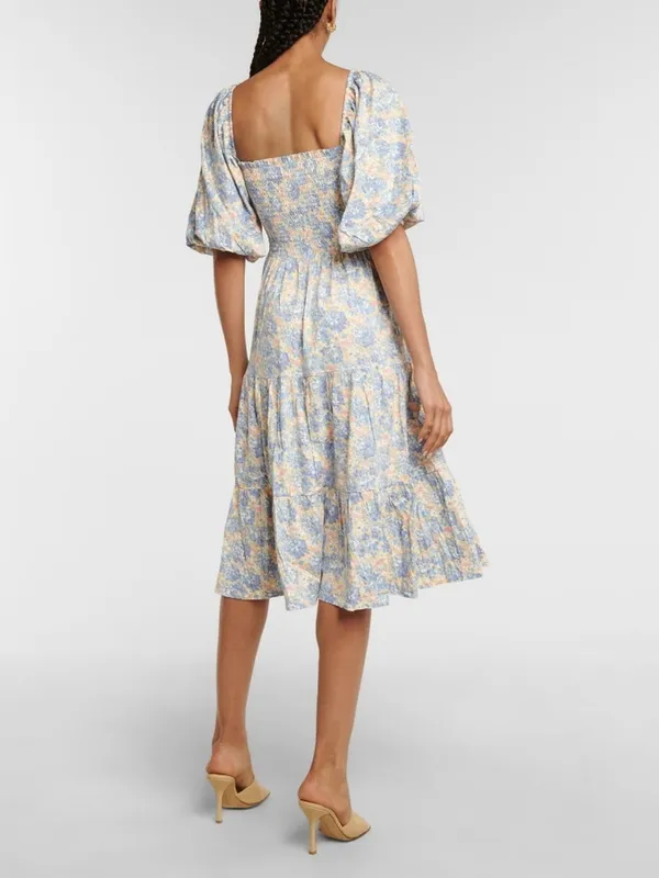 Polo Ralph Lauren Denim & Supply Floral Smocked Midi Dress Cottagecore XS - Image 5