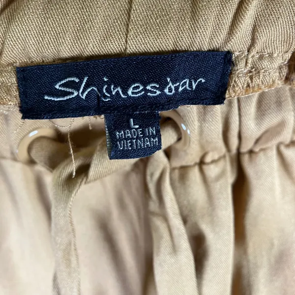 Shinestar L Women's‎ Tan Joggers Lightweight Drawstring Waist Casual Pants - Image 4