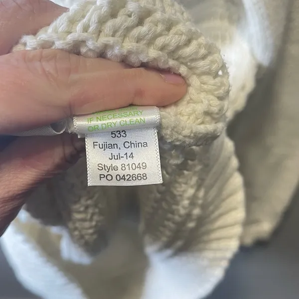 Lilly Pulitzer Women's Chunky Knit Long Sleeve Cream Crew Neck Sweater‎ SZ Large - Image 5