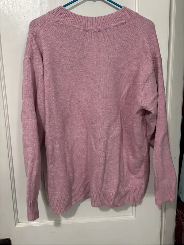 Gap Pink V-Neck Knit Sweater - Image 2
