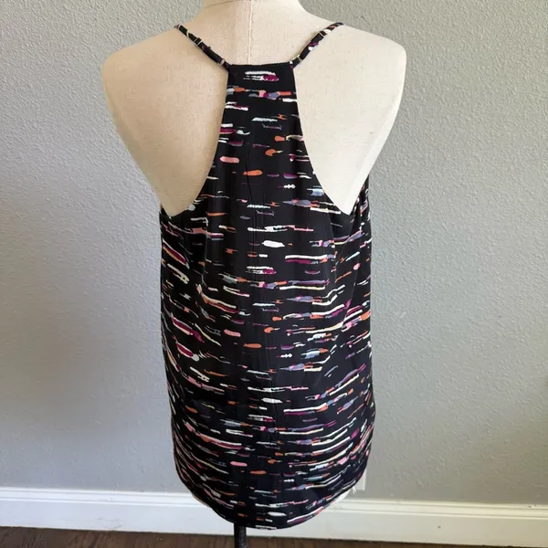 Anthropologie Greylin Geometric Satin Sleeveless Tank Top‎ Size Medium EUC - Image 3