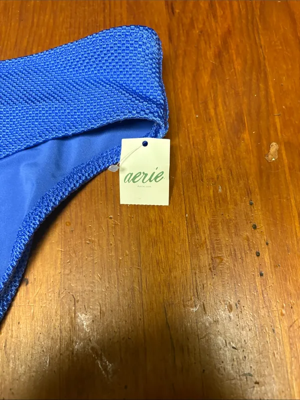 aerie Cobalt Blue Textured Bikini Bottoms - Image 2