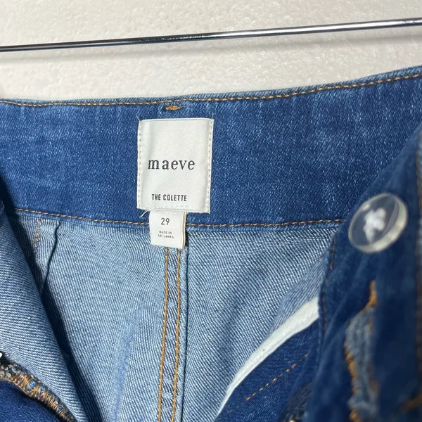 Maeve The Colette High Rise Wide Leg Crop Denim Jeans Size 29 Patch Pockets - Image 11