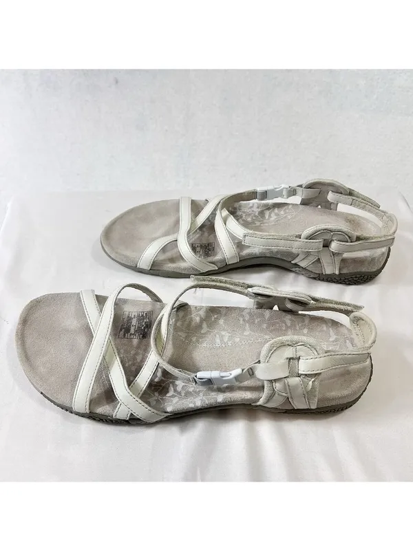 Merrell Sandals Womens 10 San Remo Strappy White Leather Casual Open Toe Hiking - Image 3