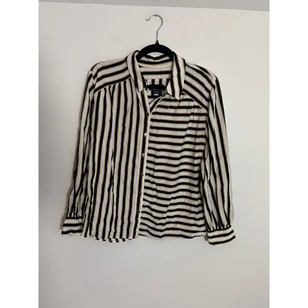 Maeve Anthropologie Silky Striped Buttondown size MP - Image 5