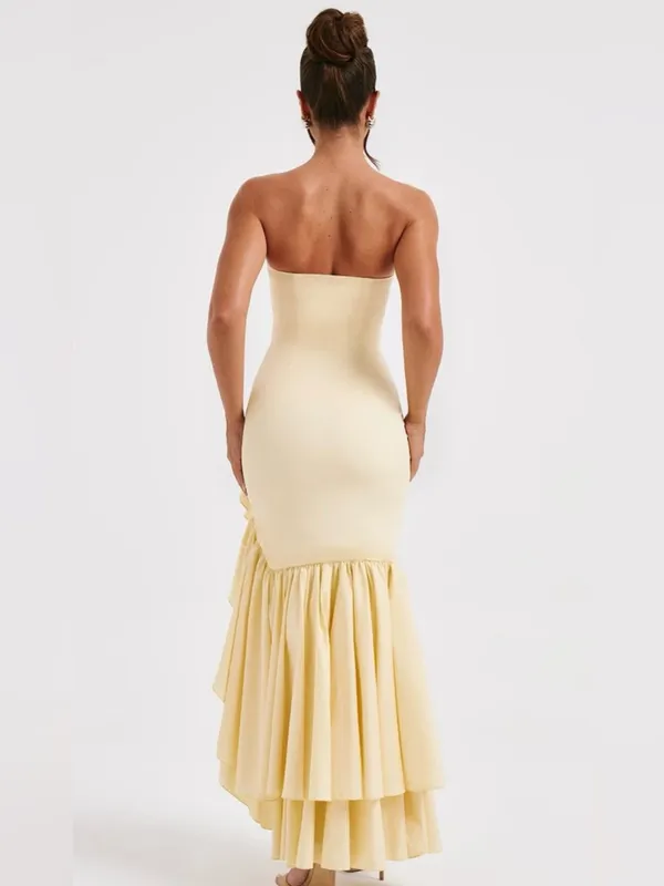 Babyboo NWT Women Small Angelina Maxi Dress in Lemon Princess Coquette Wedding - Image 5